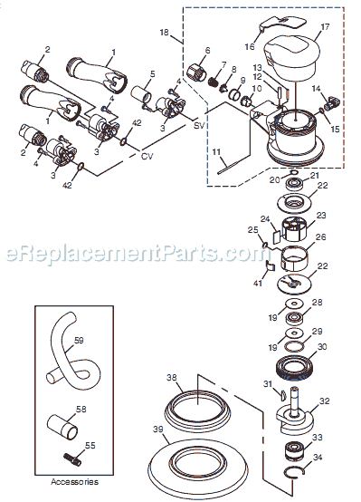 Page A Diagram and Parts List for CP7250 8941072501 Chicago Pneumatic Sander